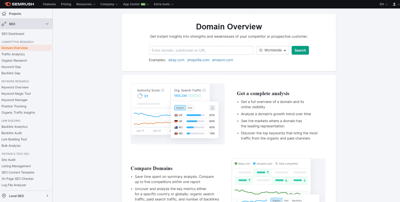 Truy cập SEMrush và tạo một tài khoản miễn phí Truy cập SEMrush và tạo một tài khoản miễn phí.