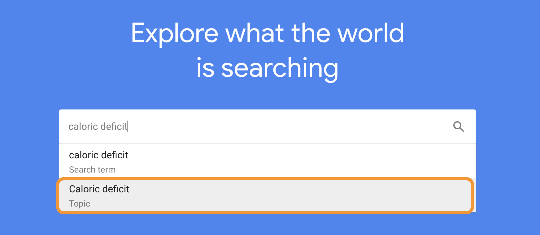 google-trends-ví-dụ Nhập chủ đề ngách vào